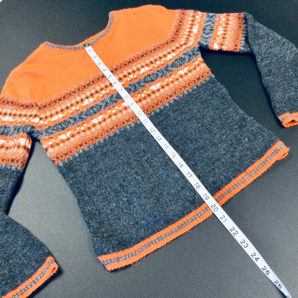 Women's Takeout Sweater Small Medium Orange Gray Y2K I - Picture 4 of 8
